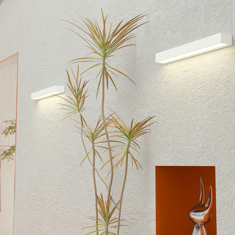 Sleek Modern Minimalist Aluminum & Glass Rectangular LED Outdoor Wall Sconce for Patio