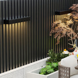 Sleek Modern Minimalist Aluminum & Glass Rectangular LED Outdoor Wall Sconce for Patio