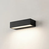 Sleek Modern Minimalist Aluminum & Glass Rectangular LED Outdoor Wall Sconce for Patio