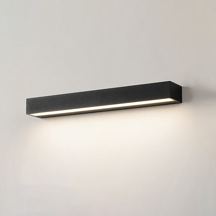 Sleek Modern Minimalist Aluminum & Glass Rectangular LED Outdoor Wall Sconce for Patio
