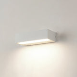 Sleek Modern Minimalist Aluminum & Glass Rectangular LED Outdoor Wall Sconce for Patio