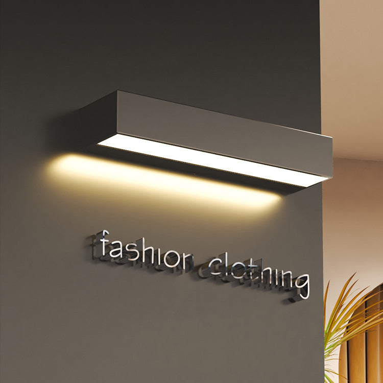 Sleek Modern Minimalist Aluminum & Glass Rectangular LED Outdoor Wall Sconce for Patio