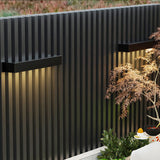 Sleek Modern Minimalist Aluminum & Glass Rectangular LED Outdoor Wall Sconce for Patio