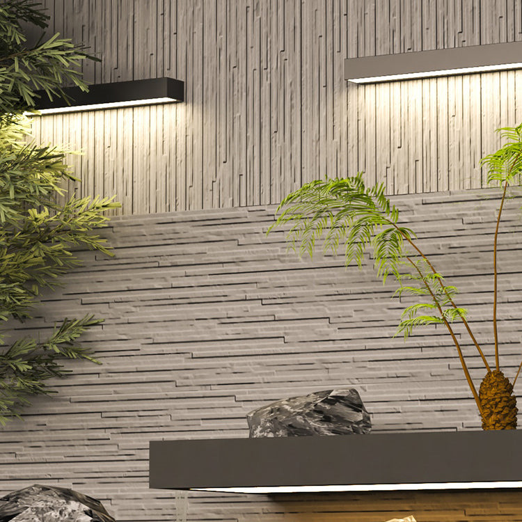 Sleek Modern Minimalist Aluminum & Glass Rectangular LED Outdoor Wall Sconce for Patio