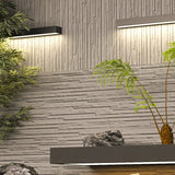Sleek Modern Minimalist Aluminum & Glass Rectangular LED Outdoor Wall Sconce for Patio