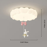 Modern Art Deco Iron-PE Heart-Shaped LED Flush Mount Ceiling Light for Kids’ Bedroom – Round Fixture