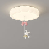 Modern Art Deco Iron-PE Heart-Shaped LED Flush Mount Ceiling Light for Kids’ Bedroom – Round Fixture