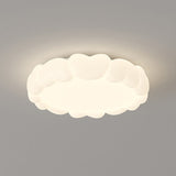 Modern Art Deco Iron-PE Heart-Shaped LED Flush Mount Ceiling Light for Kids’ Bedroom – Round Fixture