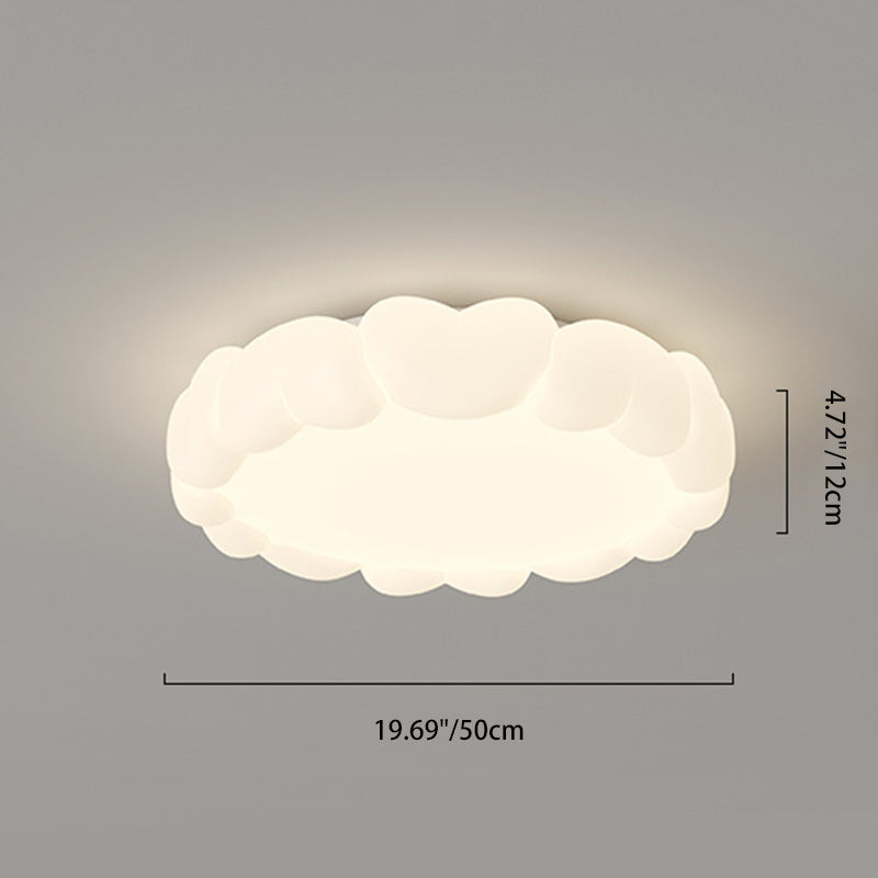 Modern Art Deco Iron-PE Heart-Shaped LED Flush Mount Ceiling Light for Kids’ Bedroom – Round Fixture
