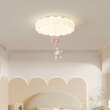 Modern Art Deco Iron-PE Heart-Shaped LED Flush Mount Ceiling Light for Kids’ Bedroom – Round Fixture