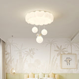 Modern Art Deco Iron-PE Heart-Shaped LED Flush Mount Ceiling Light for Kids’ Bedroom – Round Fixture