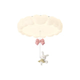 Modern Art Deco Iron-PE Heart-Shaped LED Flush Mount Ceiling Light for Kids’ Bedroom – Round Fixture