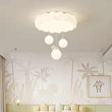 Modern Art Deco Iron-PE Heart-Shaped LED Flush Mount Ceiling Light for Kids’ Bedroom – Round Fixture
