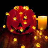USB-Powered PVC Pumpkin LED String Light for Outdoor Halloween Decor