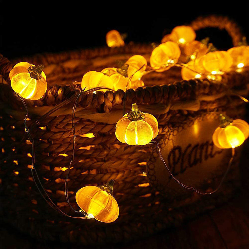 USB-Powered PVC Pumpkin LED String Light for Outdoor Halloween Decor
