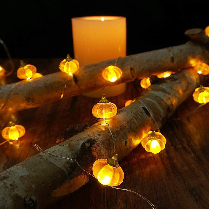 USB-Powered PVC Pumpkin LED String Light for Outdoor Halloween Decor