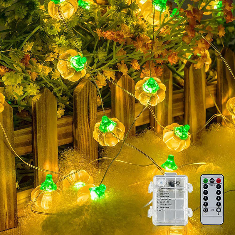 USB-Powered PVC Pumpkin LED String Light for Outdoor Halloween Decor