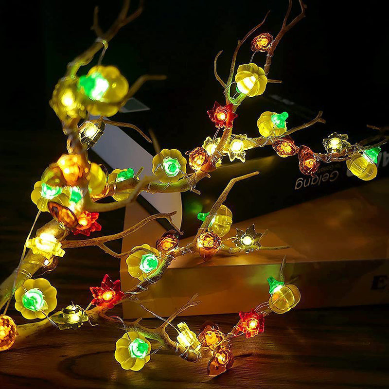 USB-Powered PVC Pumpkin LED String Light for Outdoor Halloween Decor