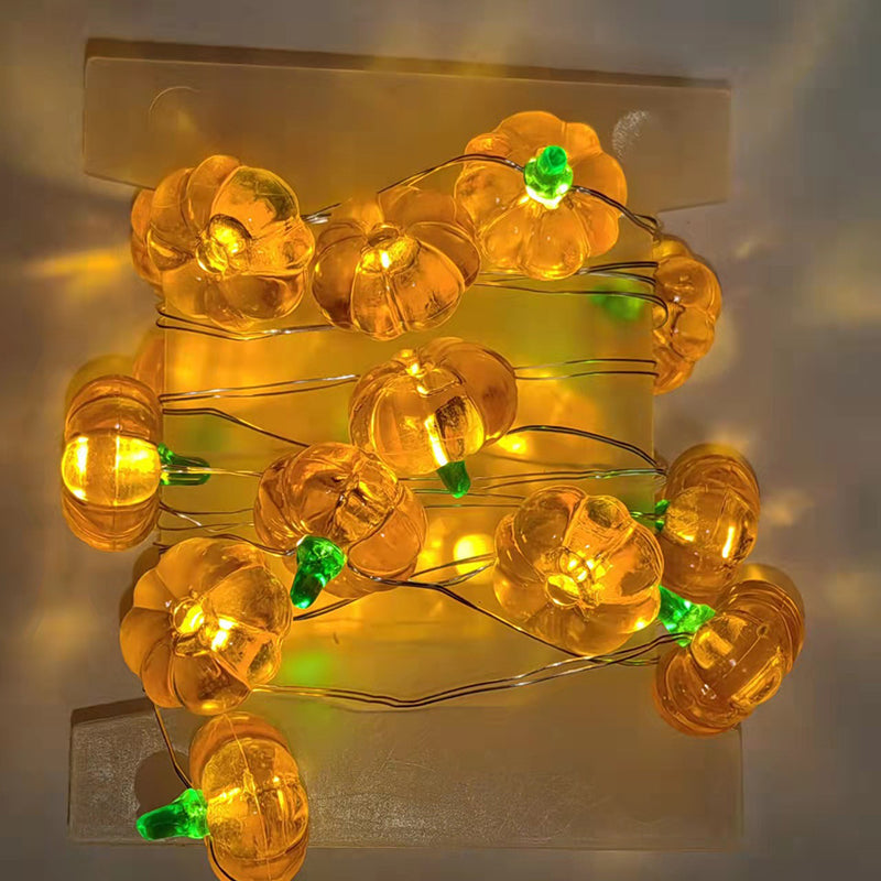 USB-Powered PVC Pumpkin LED String Light for Outdoor Halloween Decor