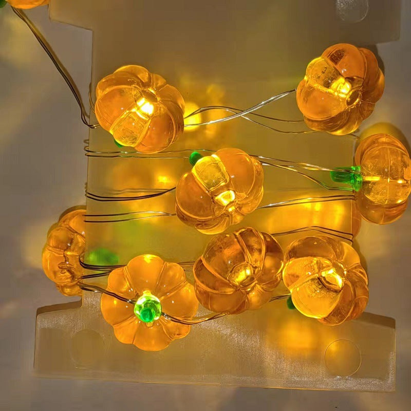 USB-Powered PVC Pumpkin LED String Light for Outdoor Halloween Decor
