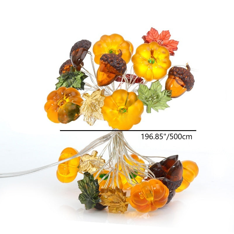 USB-Powered PVC Pumpkin LED String Light for Outdoor Halloween Decor
