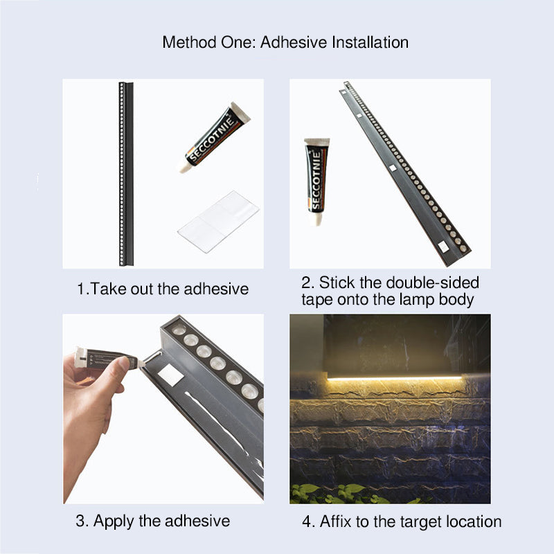 Modern Minimalist Solar LED Wall Sconce – Waterproof Aluminum Strip, Tempered Glass Wall Washer for Outdoor Patio