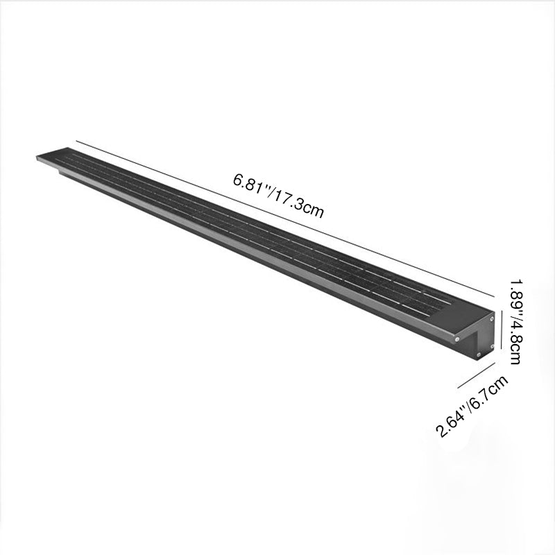 Modern Minimalist Solar LED Wall Sconce – Waterproof Aluminum Strip, Tempered Glass Wall Washer for Outdoor Patio