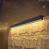 Modern Minimalist Solar LED Wall Sconce – Waterproof Aluminum Strip, Tempered Glass Wall Washer for Outdoor Patio
