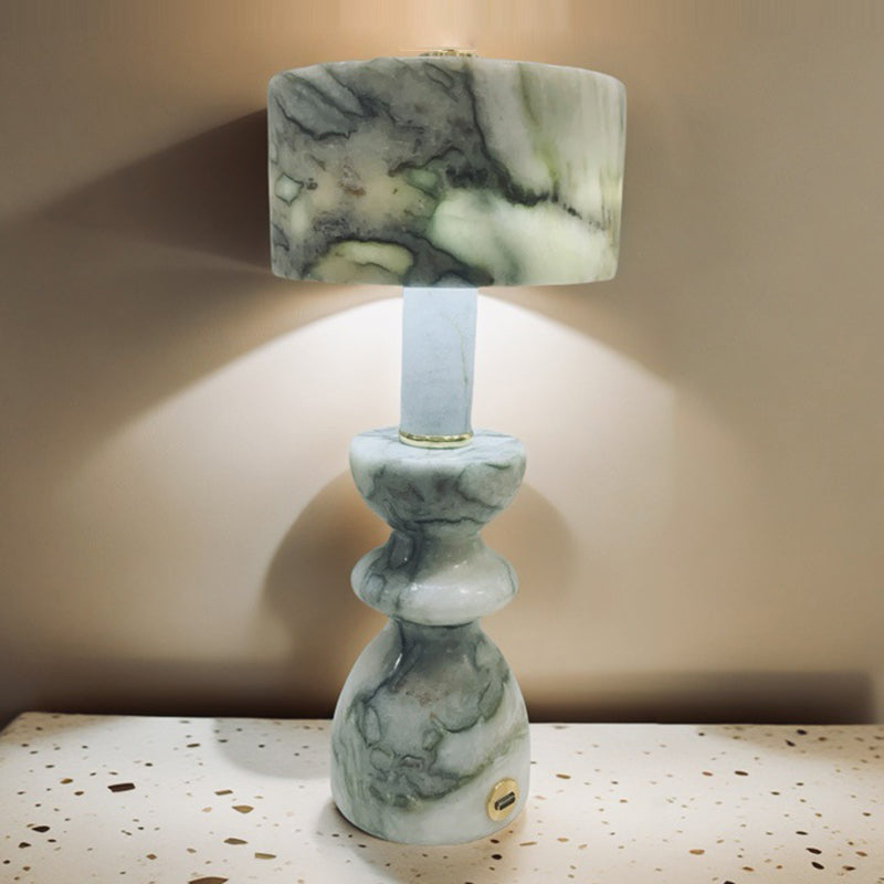 Sleek Modern Aluminum Marble USB LED Table Lamp