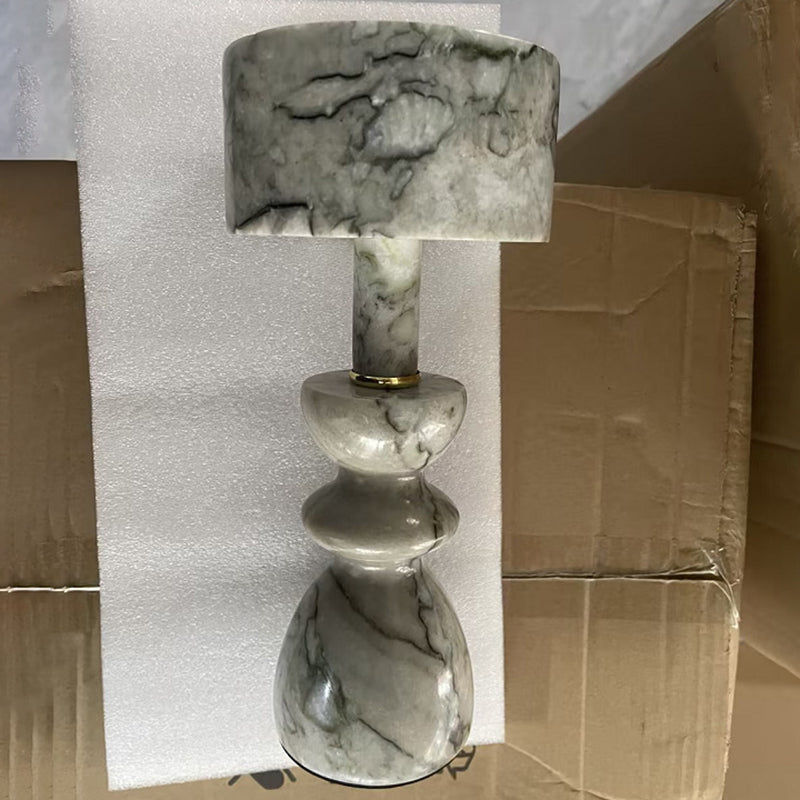 Sleek Modern Aluminum Marble USB LED Table Lamp
