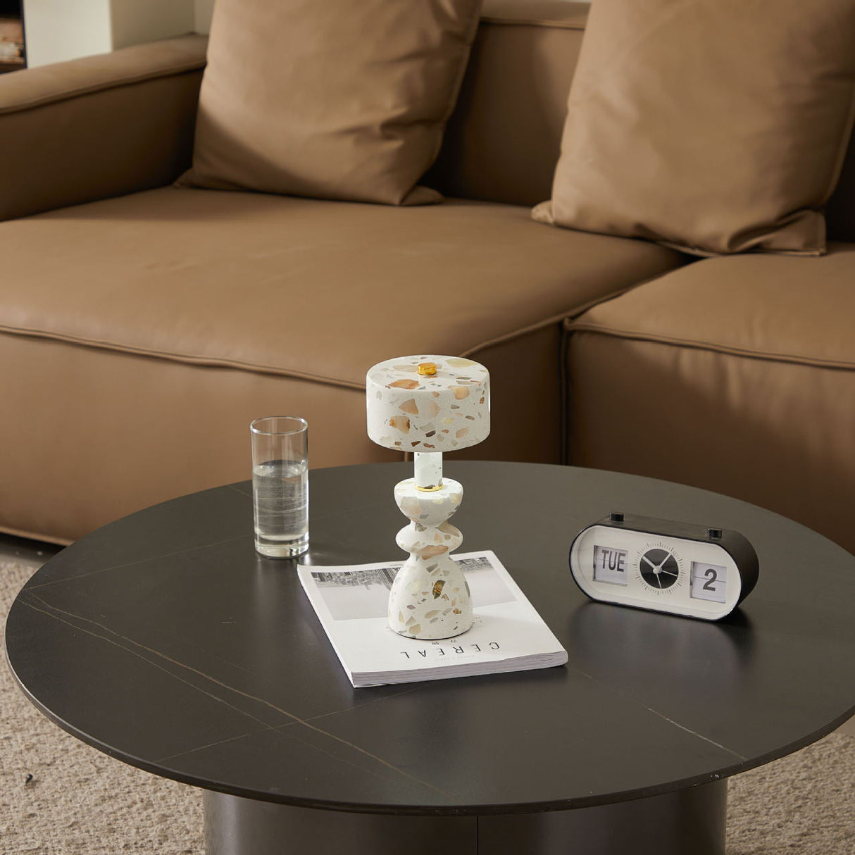 Sleek Modern Aluminum Marble USB LED Table Lamp