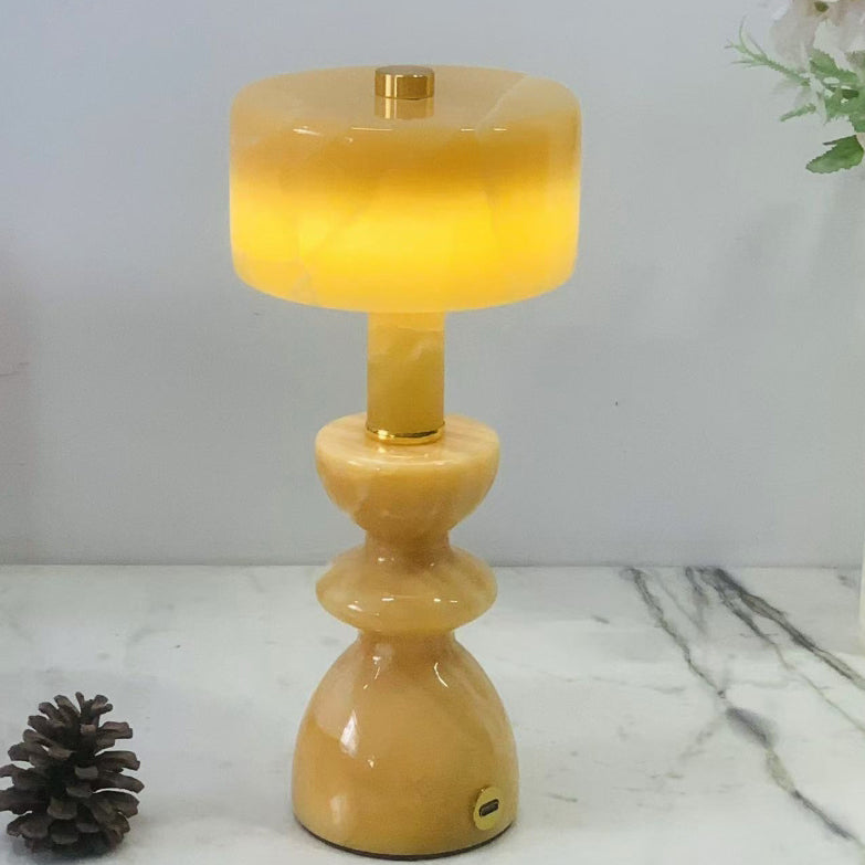 Sleek Modern Aluminum Marble USB LED Table Lamp