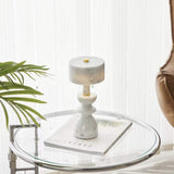 Sleek Modern Aluminum Marble USB LED Table Lamp