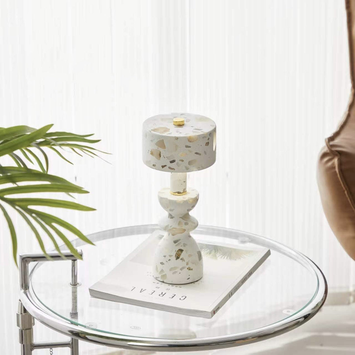 Sleek Modern Aluminum Marble USB LED Table Lamp