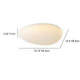 Nordic Minimalist Cobblestone PE Lampshade LED Flush-Mount Ceiling Light, Modern & Energy-Efficient