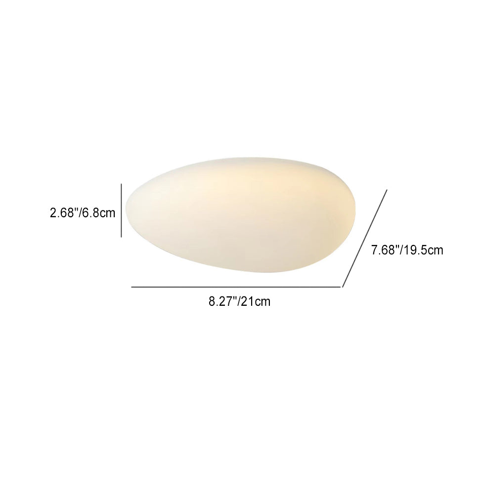 Nordic Minimalist Cobblestone PE Lampshade LED Flush-Mount Ceiling Light, Modern & Energy-Efficient