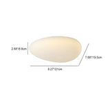 Nordic Minimalist Cobblestone PE Lampshade LED Flush-Mount Ceiling Light, Modern & Energy-Efficient