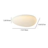 Nordic Minimalist Cobblestone PE Lampshade LED Flush-Mount Ceiling Light, Modern & Energy-Efficient
