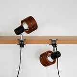 Traditional Japanese Round Clip-On Table Lamp – Wood, Iron & Acrylic, 1-Light for Bedroom