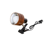 Traditional Japanese Round Clip-On Table Lamp – Wood, Iron & Acrylic, 1-Light for Bedroom