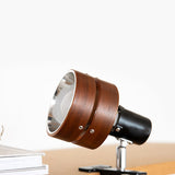 Traditional Japanese Round Clip-On Table Lamp – Wood, Iron & Acrylic, 1-Light for Bedroom