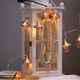 Chic Modern Art Deco Mini Lantern with LED String Light – Iron & Plastic for Bedroom
