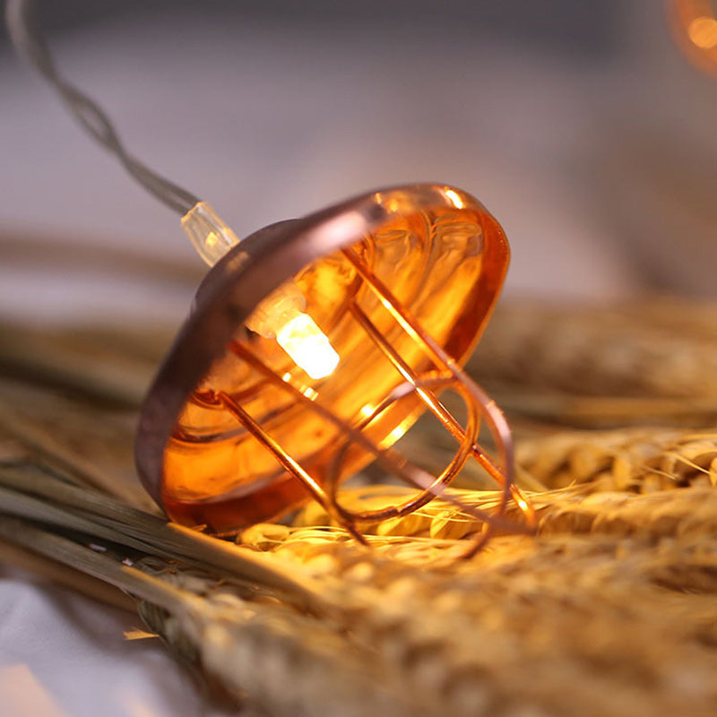 Chic Modern Art Deco Mini Lantern with LED String Light – Iron & Plastic for Bedroom