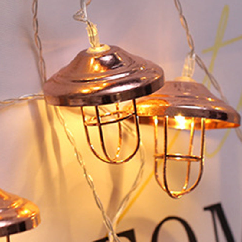 Chic Modern Art Deco Mini Lantern with LED String Light – Iron & Plastic for Bedroom