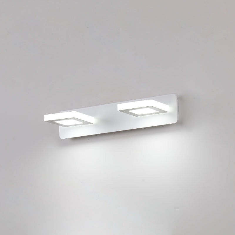Modern Minimalist LED Vanity Light Wall Sconce - Rectangle, Round, and Square Iron & Acrylic for Bathroom