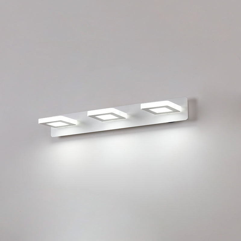 Modern Minimalist LED Vanity Light Wall Sconce - Rectangle, Round, and Square Iron & Acrylic for Bathroom