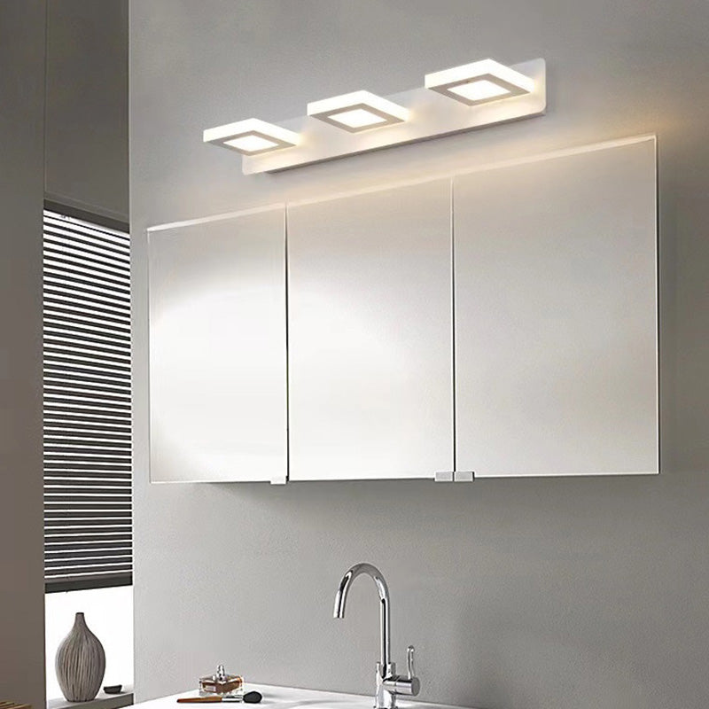Modern Minimalist LED Vanity Light Wall Sconce - Rectangle, Round, and Square Iron & Acrylic for Bathroom