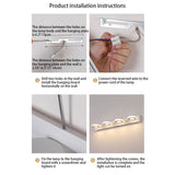 Modern Minimalist LED Vanity Light Wall Sconce - Rectangle, Round, and Square Iron & Acrylic for Bathroom