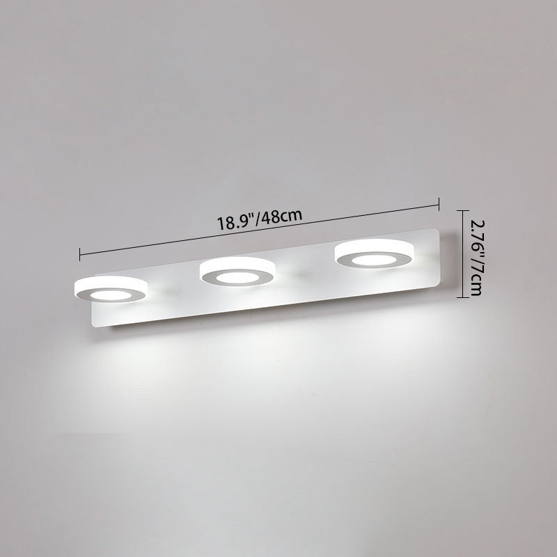 Modern Minimalist LED Vanity Light Wall Sconce - Rectangle, Round, and Square Iron & Acrylic for Bathroom