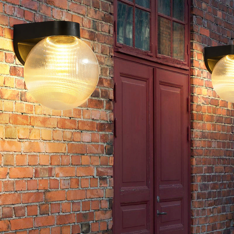 Modern Minimalist Waterproof Orb Wall Sconce – 1-Light Outdoor Patio Lamp (Polycarbonate & Acrylic)